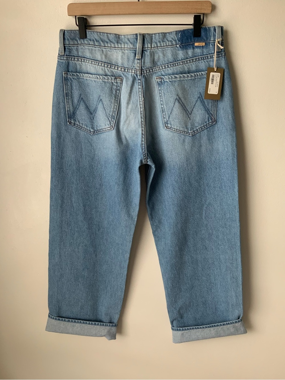 NWT MOTHER SUPERIOR Jeans Lil’ Doger Button Hover Cuff Funk Flair Blue Size 29 - Picture 3 of 13